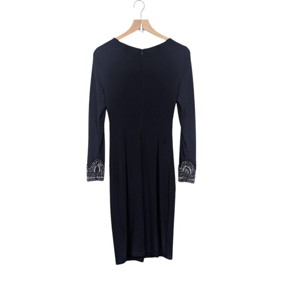 Joseph Ribkoff | Dress Style 191017 | Navy Blue | Size 6 | Long Sleeve - Picture 7 of 15